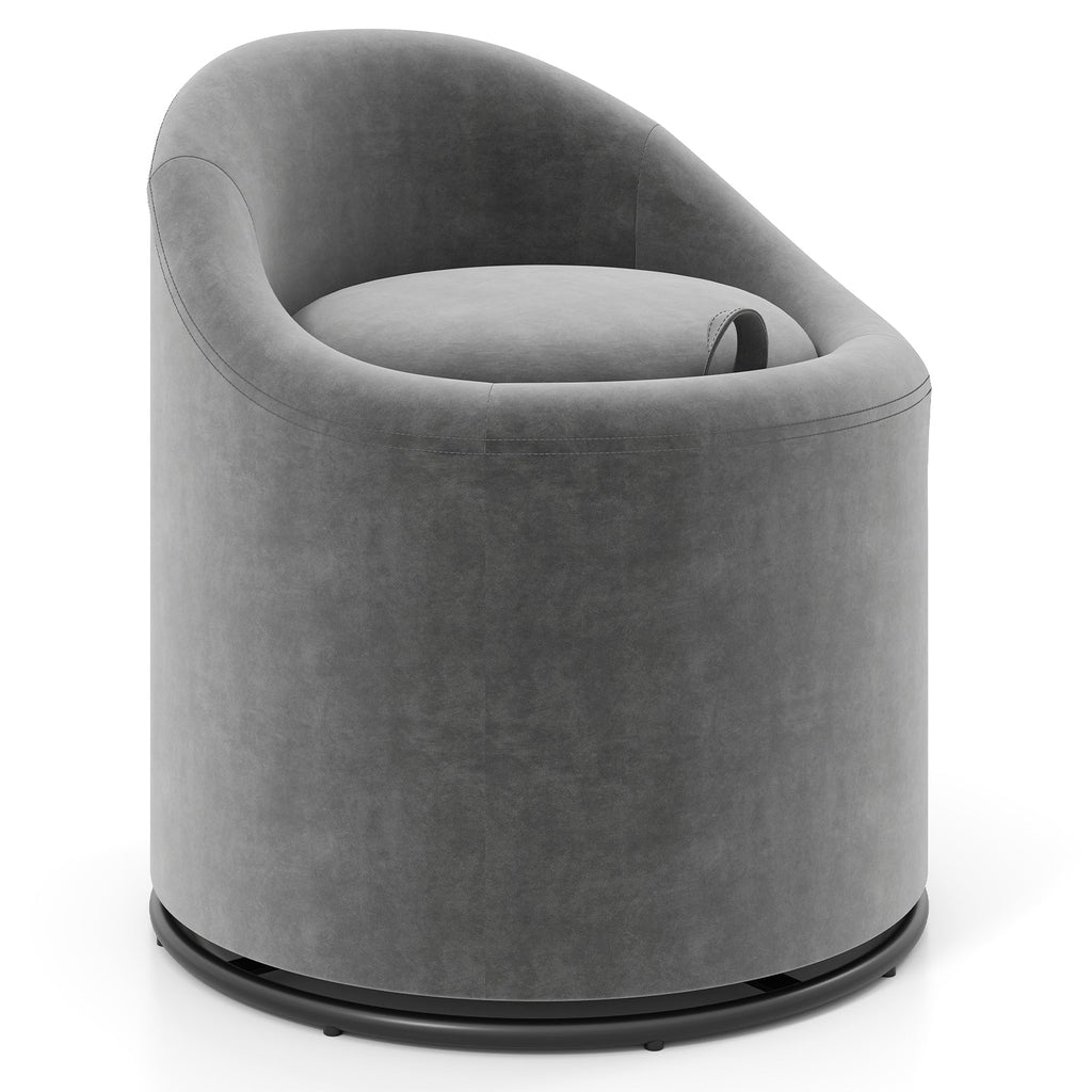 Barrel Chair with Storage 360¬∞ Swivel Upholstered Vanity Chair