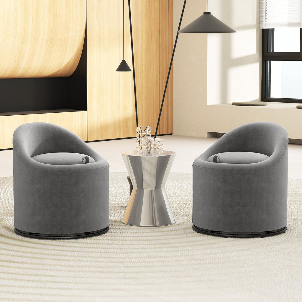Barrel Chair with Storage 360¬∞ Swivel Upholstered Vanity Chair