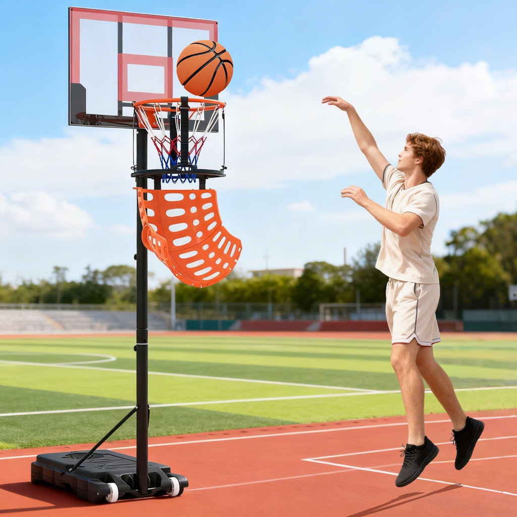 Basketball Return Attachment with 4 Tool-Free Detachable Hooks (Fit 18 Inch Rims)