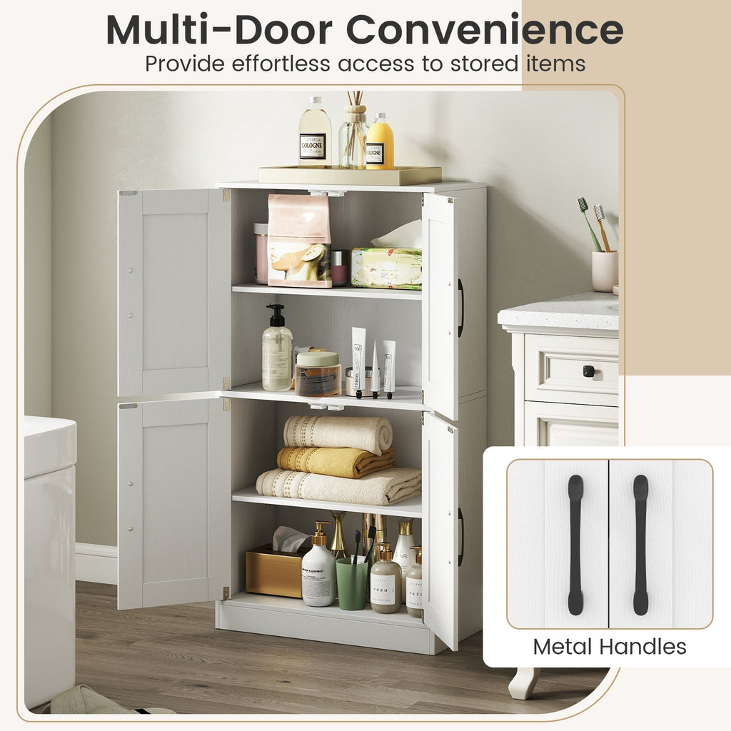 Bathroom Cabinet 43.5 inch Storage Cabinet with Doors and Adjustable Shelves