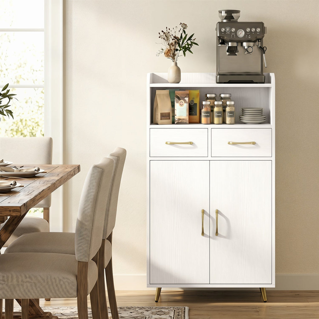 Freestanding Bathroom Storage Cabinet with 2 Drawers & Doors