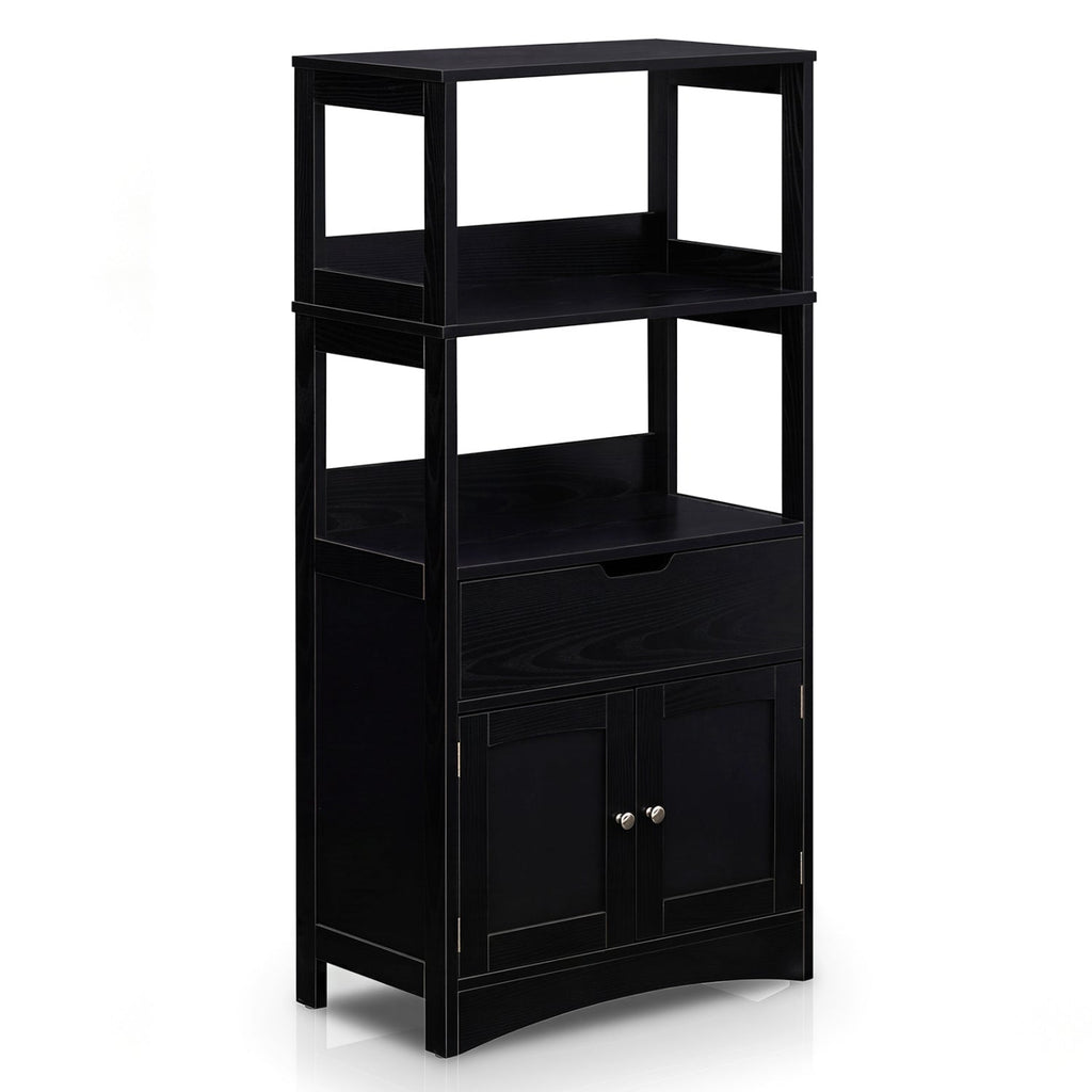 Bathroom Floor Cabinet with Open Shelves and Drawer