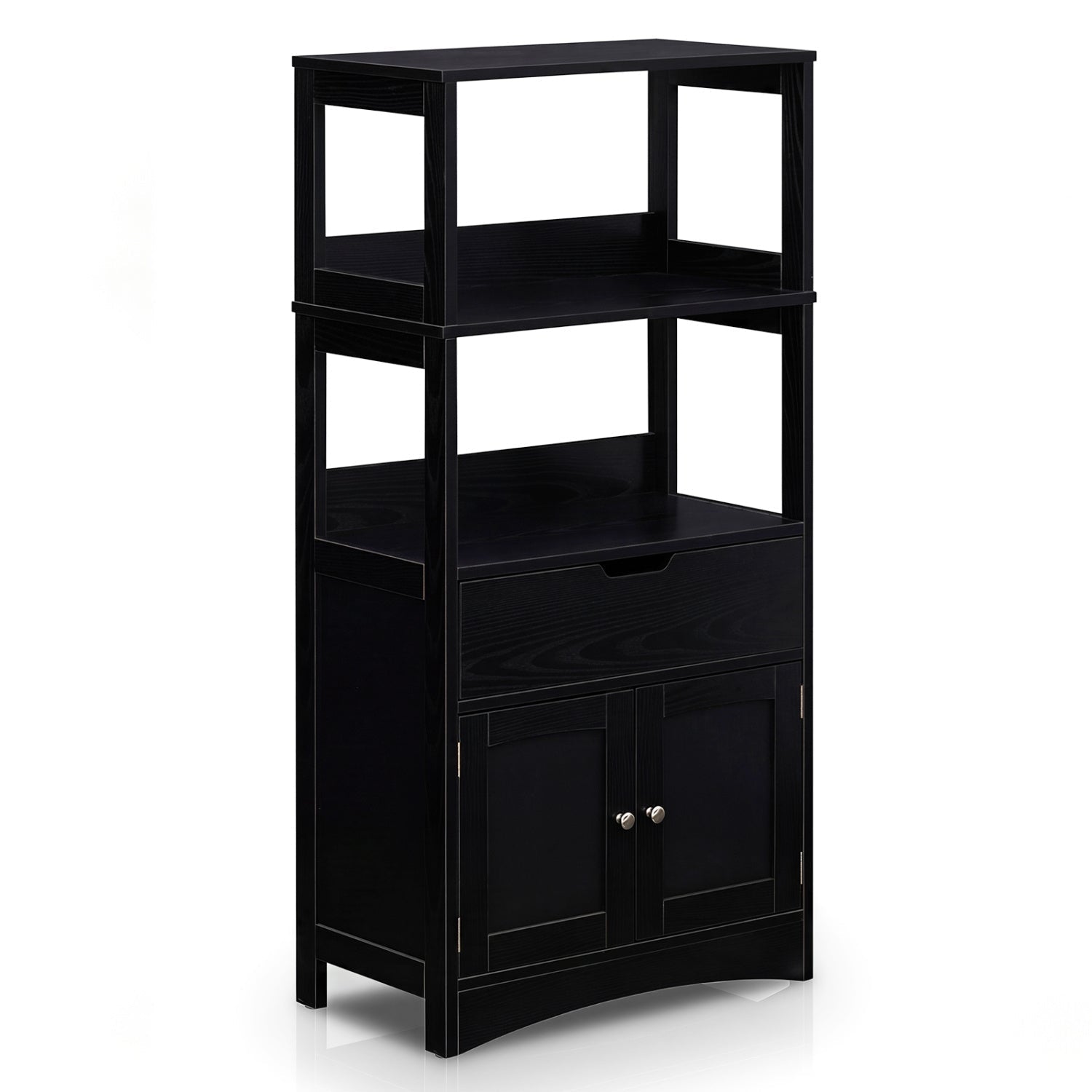 Bathroom Floor Cabinet with Open Shelves and Drawer