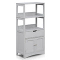 Bathroom Floor Cabinet with Open Shelves and Drawer