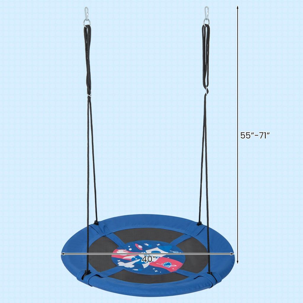 40 Inches Saucer Tree Swing with Adjustable Hanging Ropes and 900D Oxford Fabric