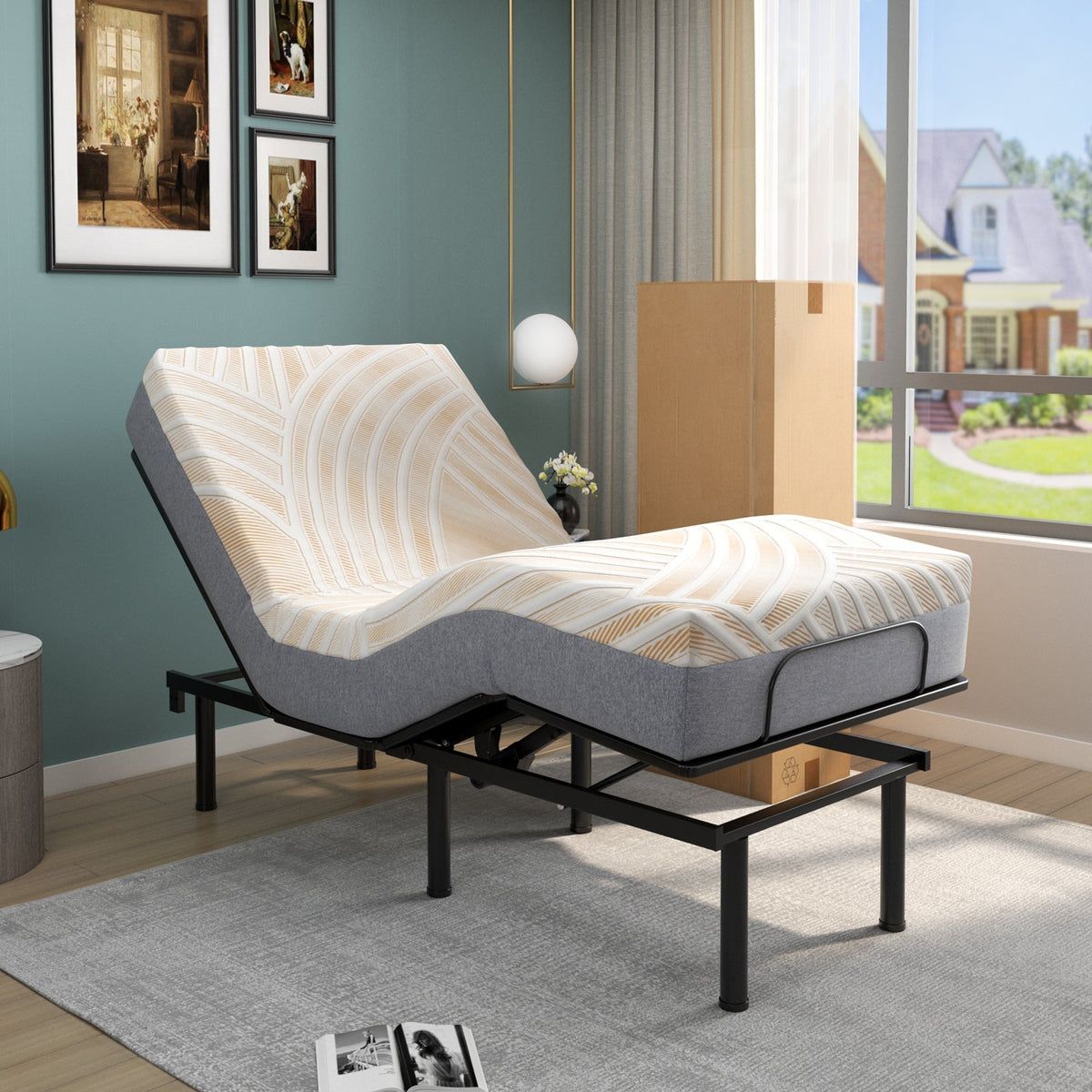 Bed Mattress Memory Foam Twin Size with Jacquard Cover for Adjustable Bed Base