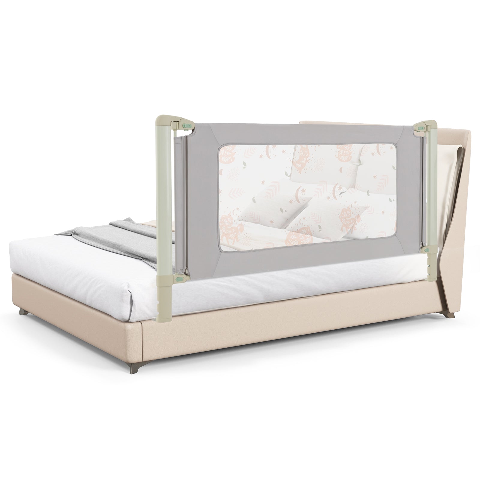 Vertical Lifting Bed Rail for Toddlers with Double Lock