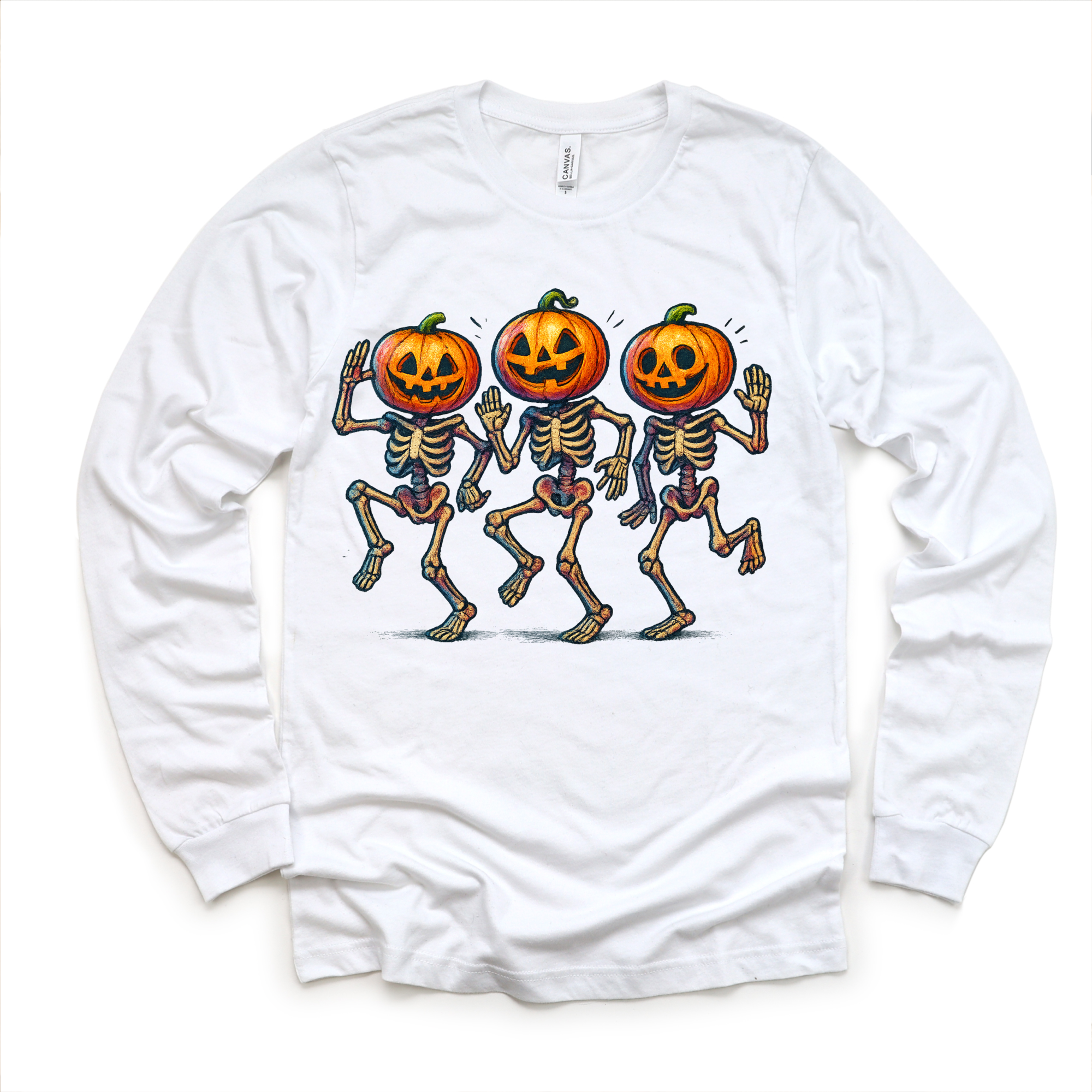 Dancing Skeleton pumpkin Heads Shirt - Halloween Tee