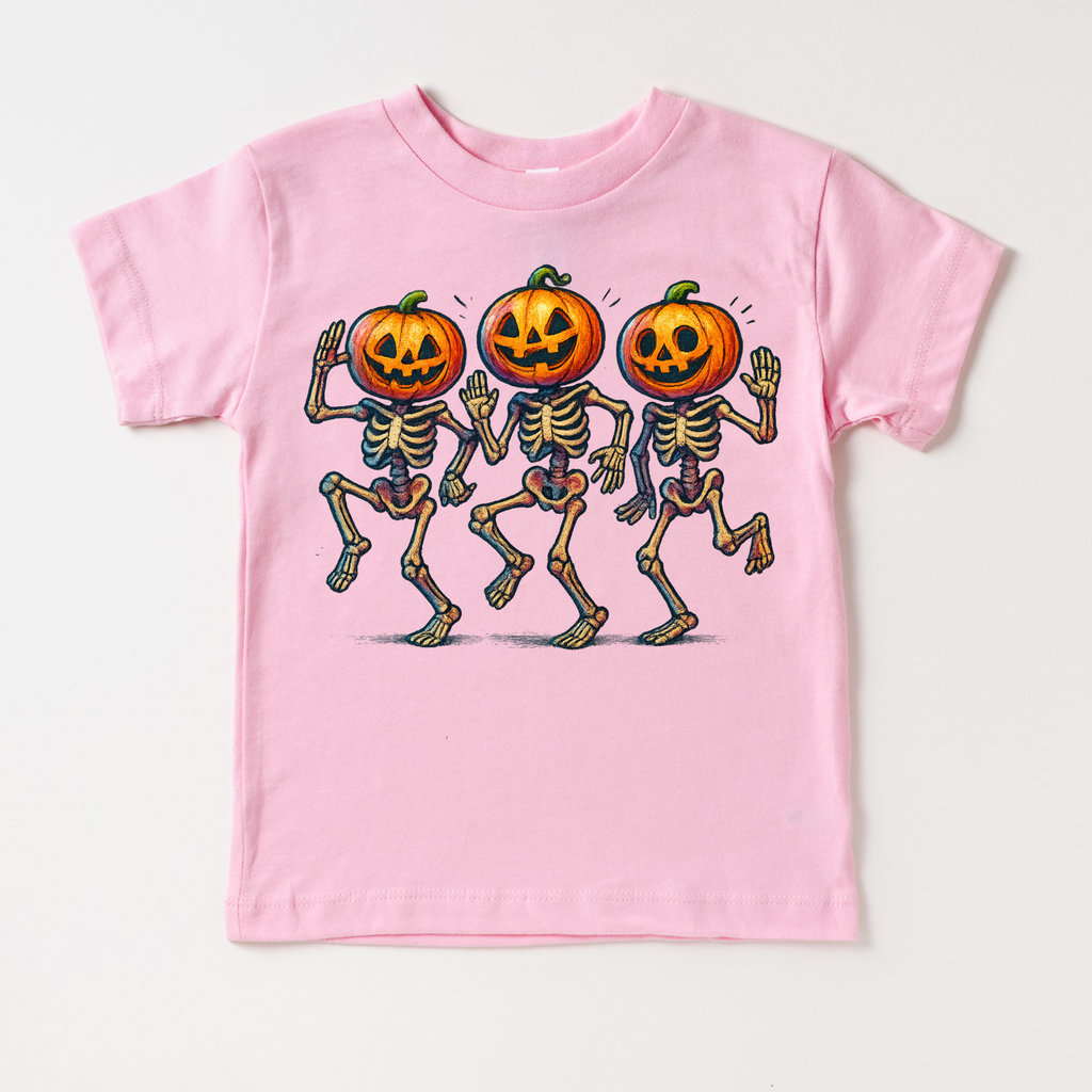 Dancing Skeleton pumpkin Heads Shirt - Halloween Tee