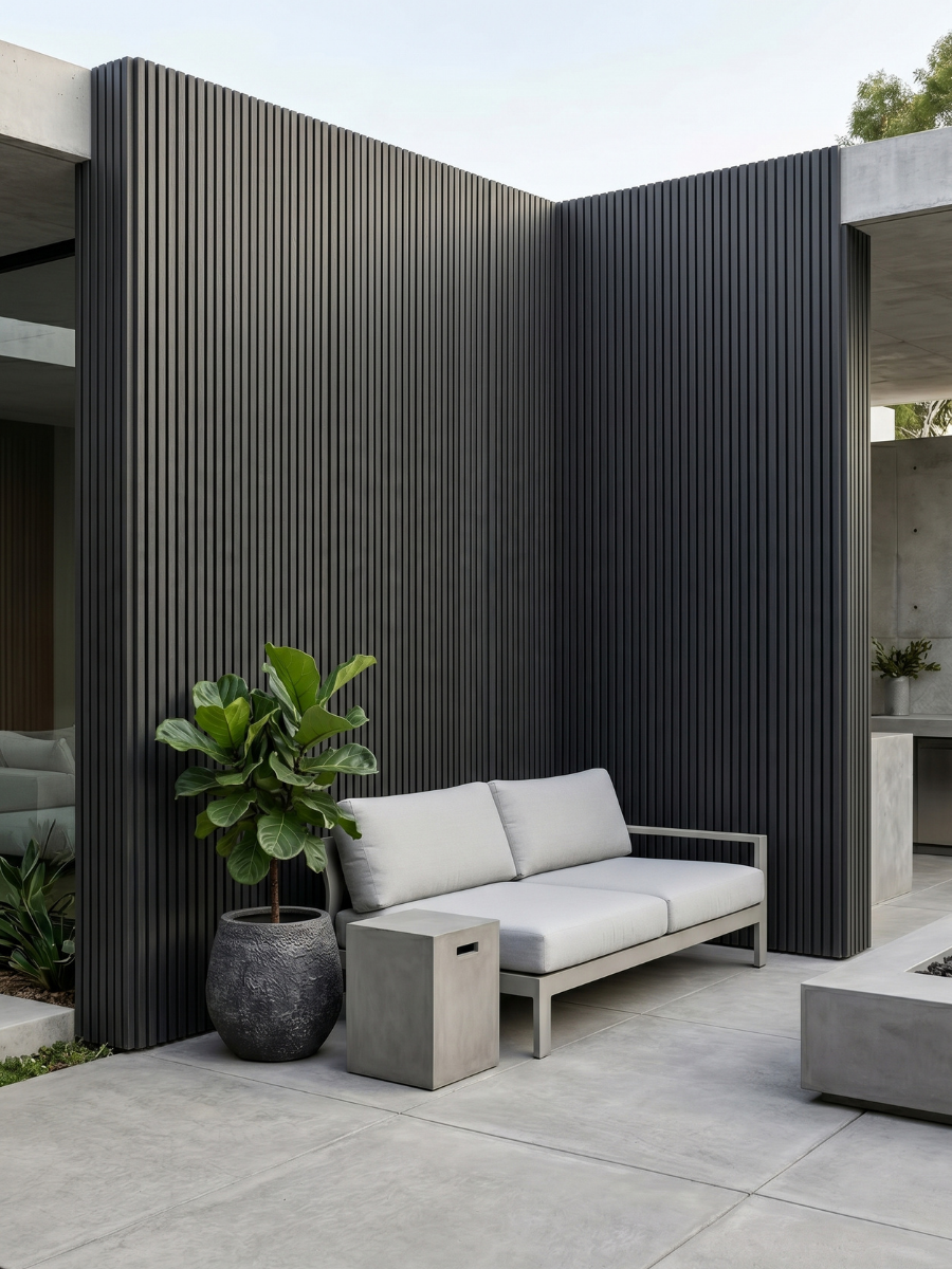 Black Composite Wide Exterior Cladding | 5 PC/Box (32 sq ft)