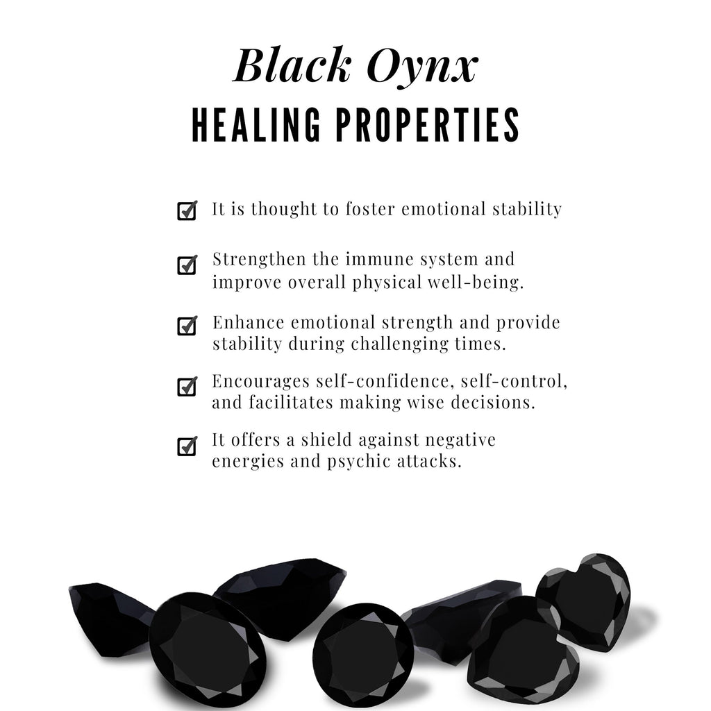 Heart Shaped Black Onyx Engagement Ring with Diamonds