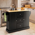 2-Door Large Mobile Kitchen Island Cart with Hidden Wheelsand 3 Drawers