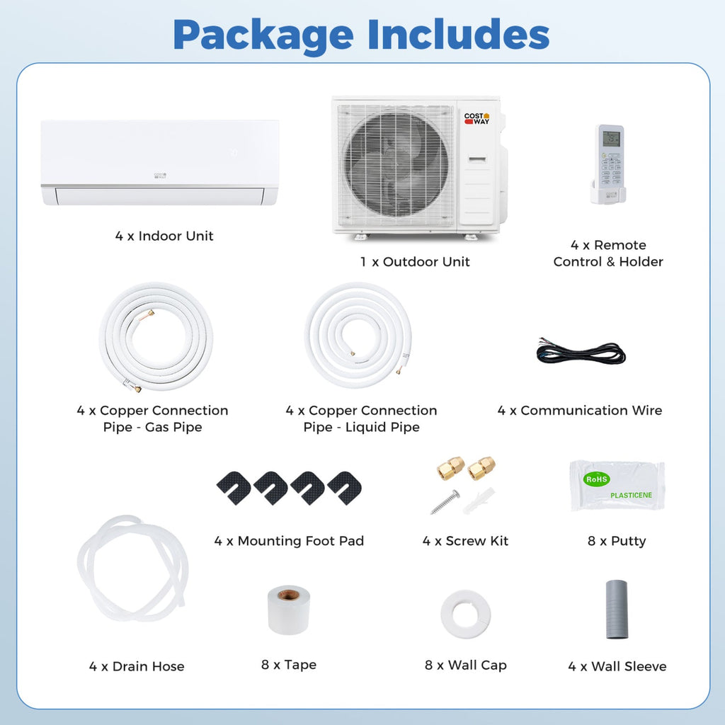 Blast Pro 38000 BTU 4 Zone 20 SEER2 Mini Split AC with Heat Pump