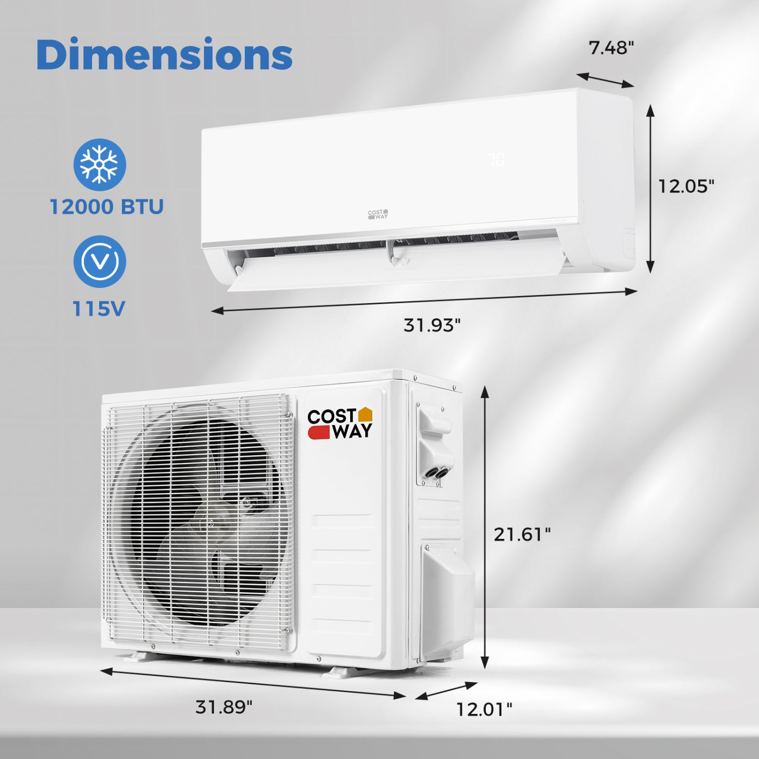 Blast Pro Series 12000 BTU 20 SEER2 115V Wifi Enabled Mini Split Air Conditioner and Heater