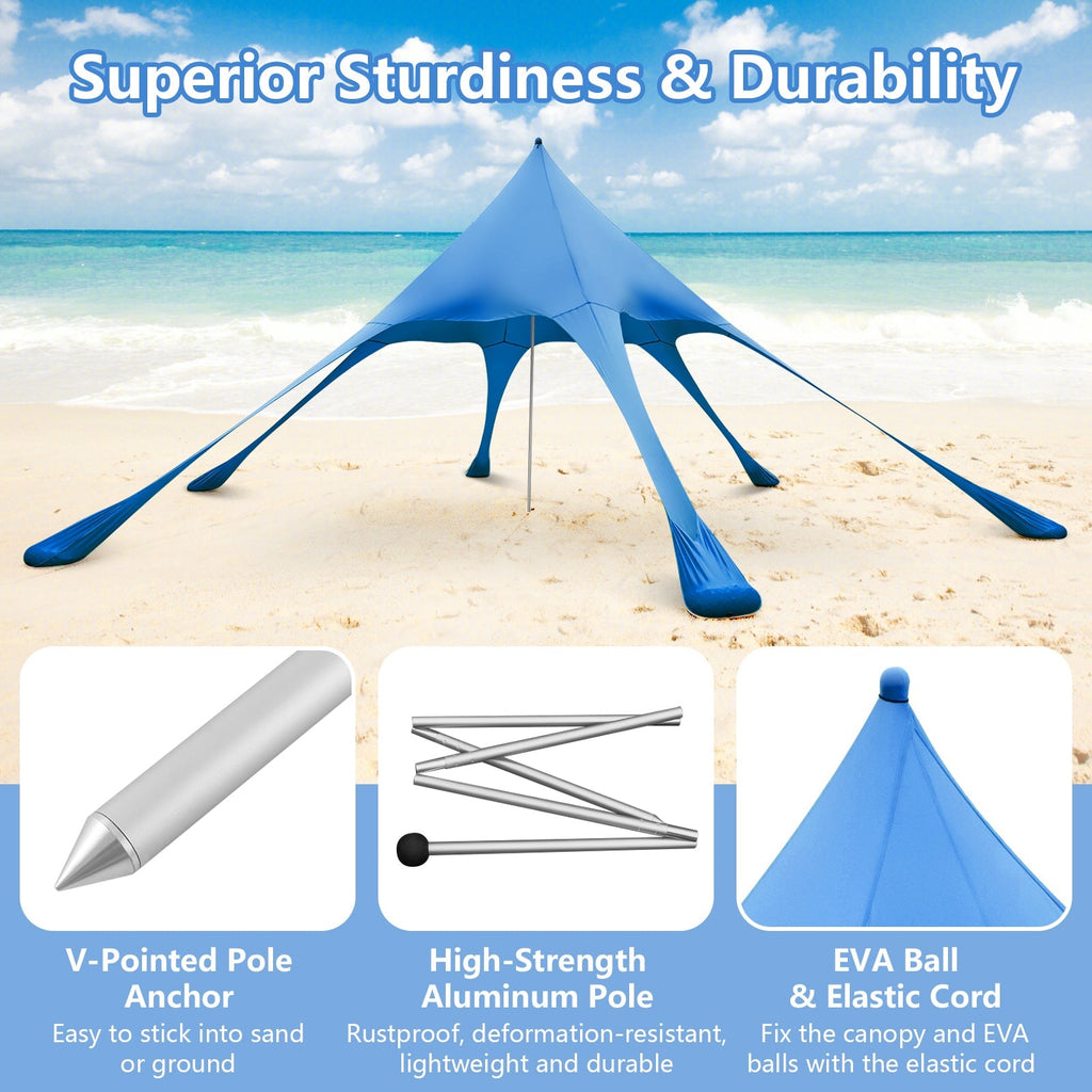 20 x 20 Feet Beach Canopy Tent with UPF50+ Sun Protection and Shovel