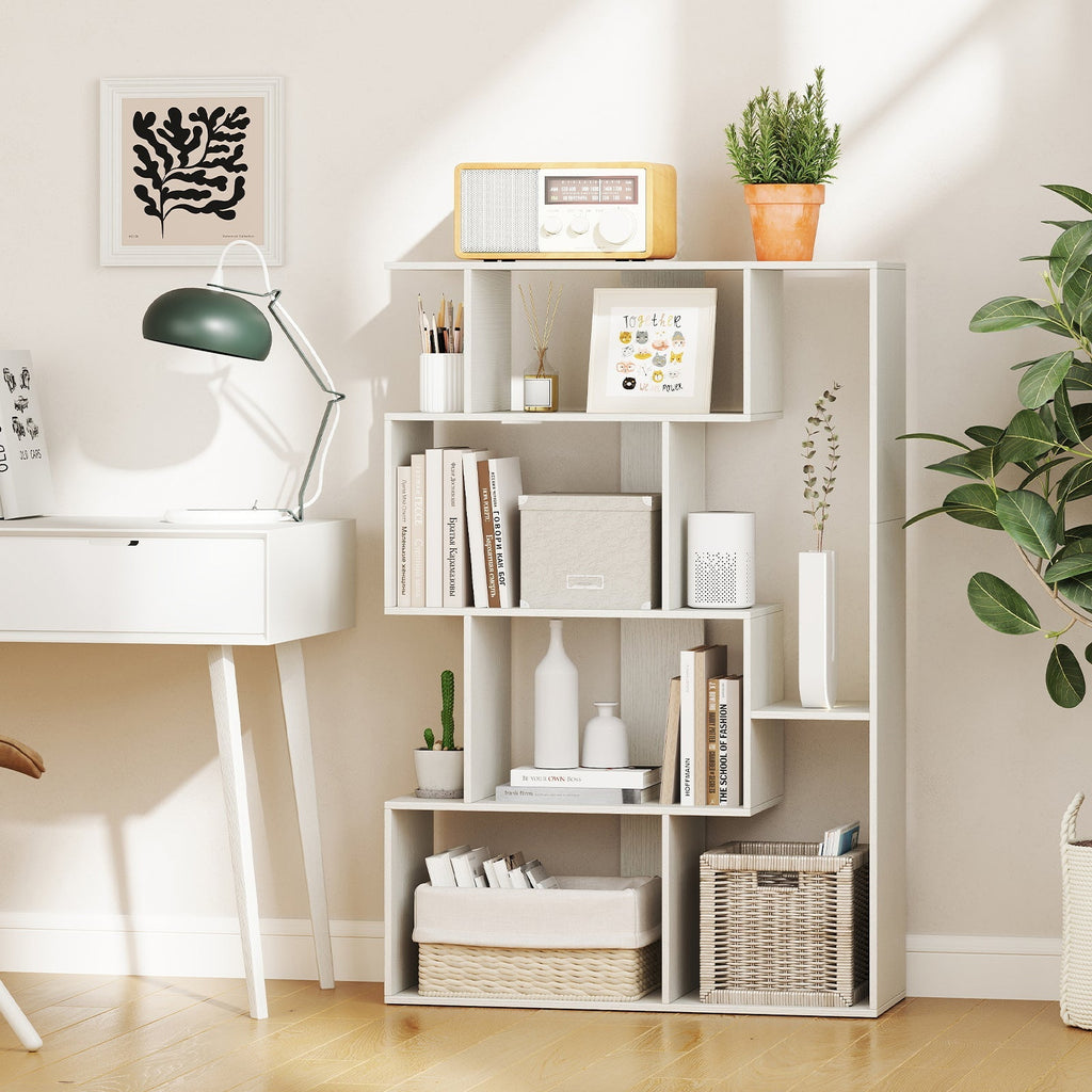 47 Inch 6-Cube Open-back Geometric Bookshelf for Bedroom Living Room