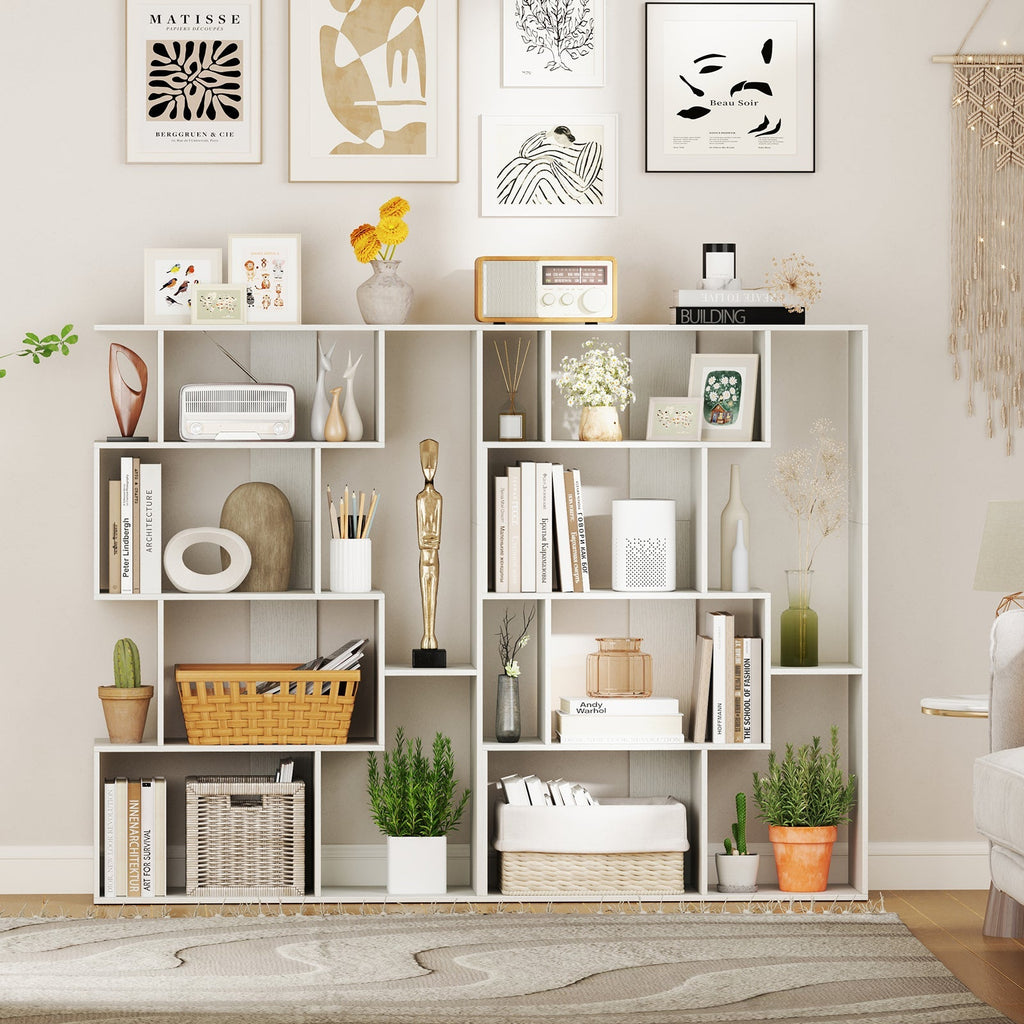 47 Inch 6-Cube Open-back Geometric Bookshelf for Bedroom Living Room