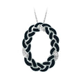 Braid Oval Pendant with Stones