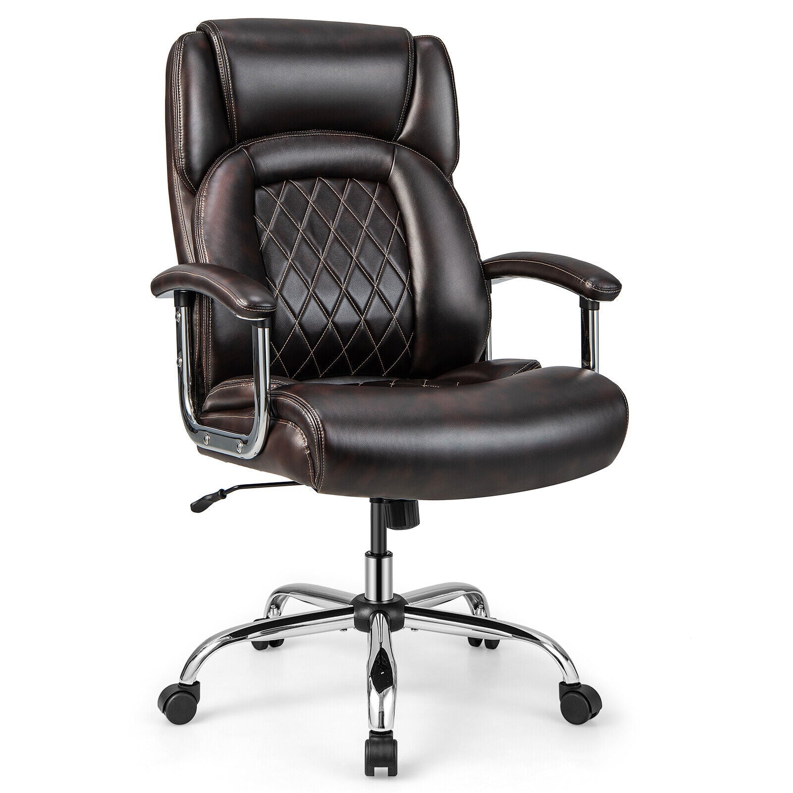 Height Adjustable Big and Tall Office Chair Computer Desk Chair with Metal Base