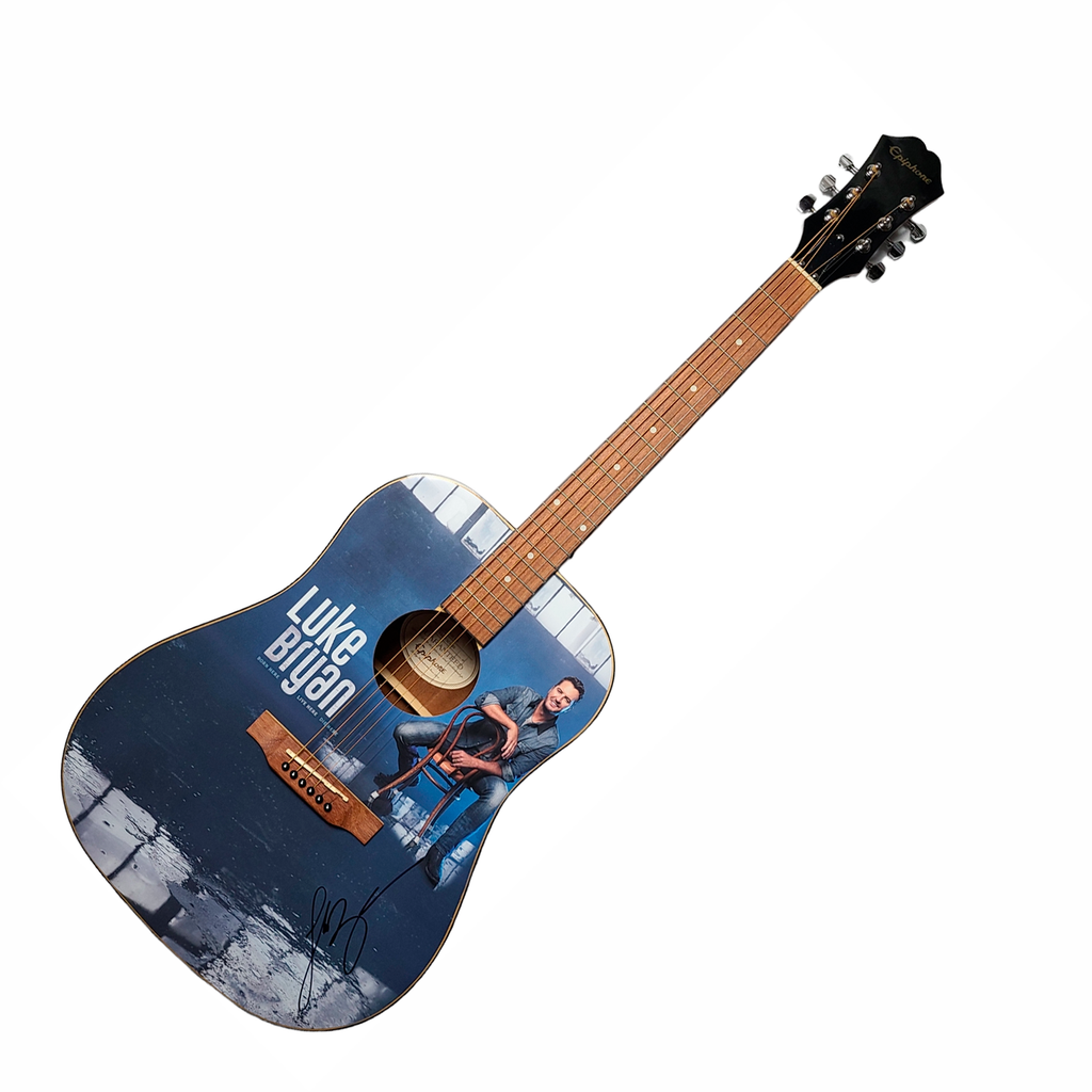 Luke Bryan Signed Official Epiphone DR-100 NA Acoustic Graphics Guitar