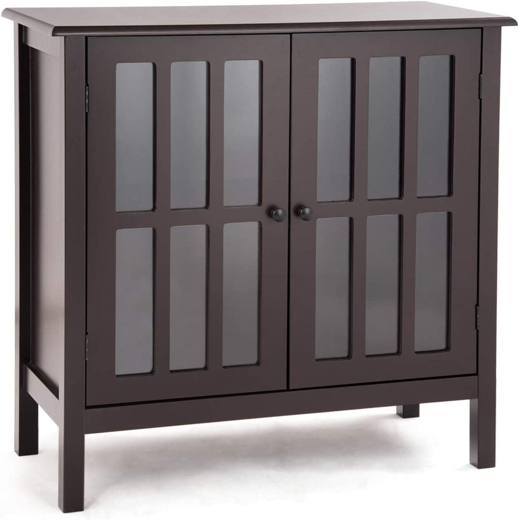 Glass Door Sideboard Console Storage Buffet Cabinet