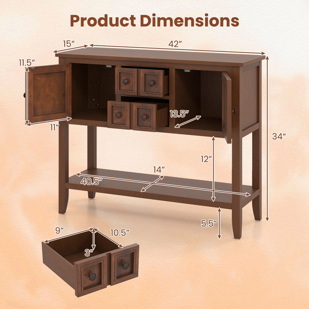 Buffet Sideboard Cabinet with 2 Doors and 2 Drawers