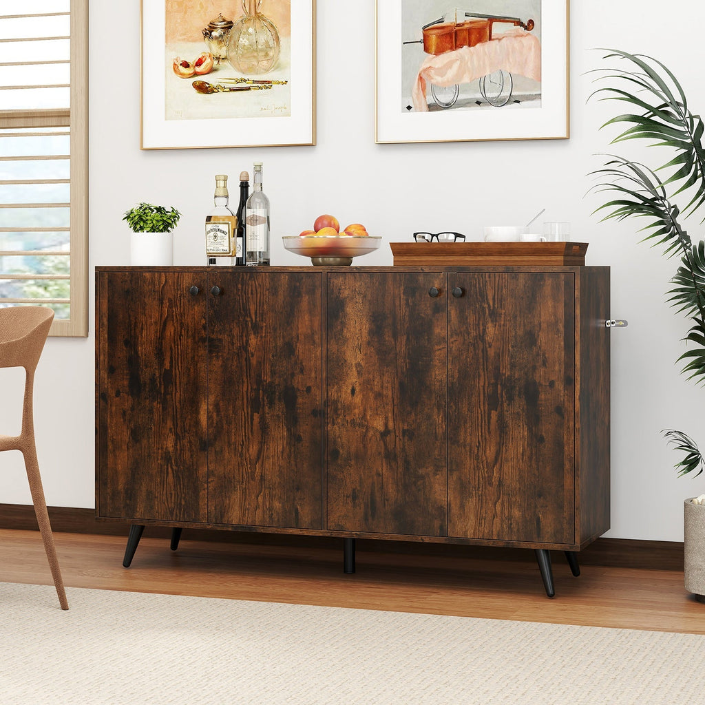 Buffet Sideboard Mid Century Modern Storage Cabinet with Adjustable Shelves