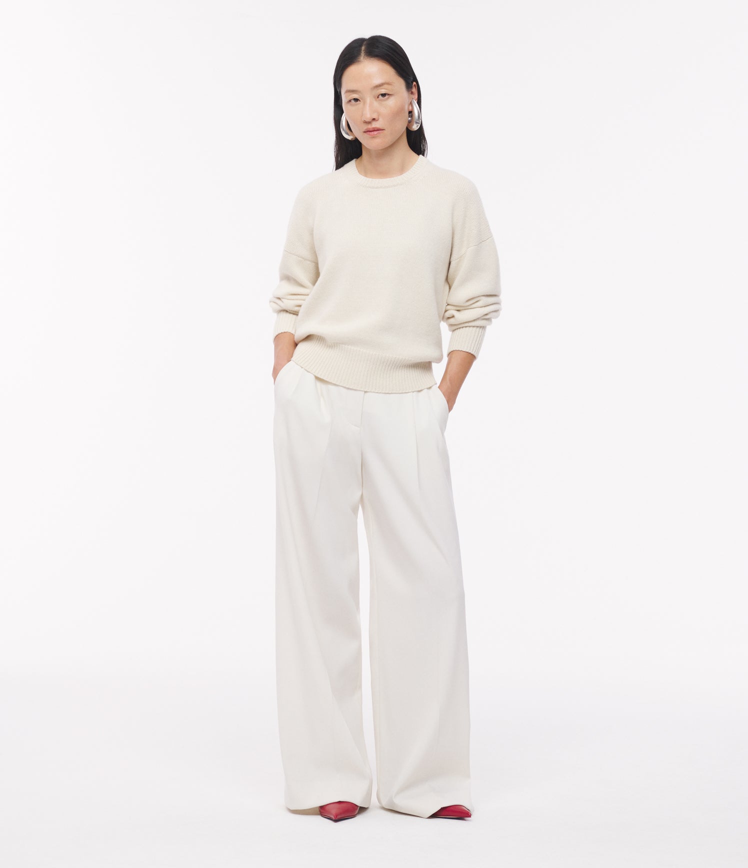 Cashmere Knit Sweatshirt | Ivory
