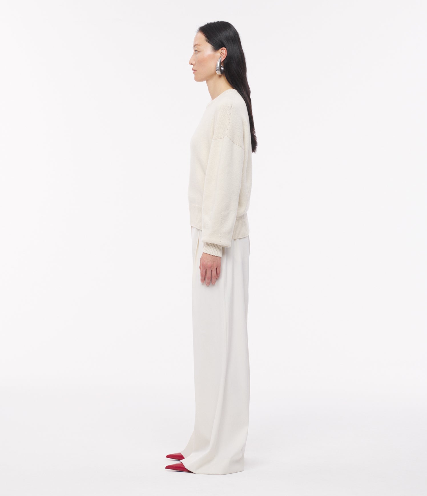 Cashmere Knit Sweatshirt | Ivory