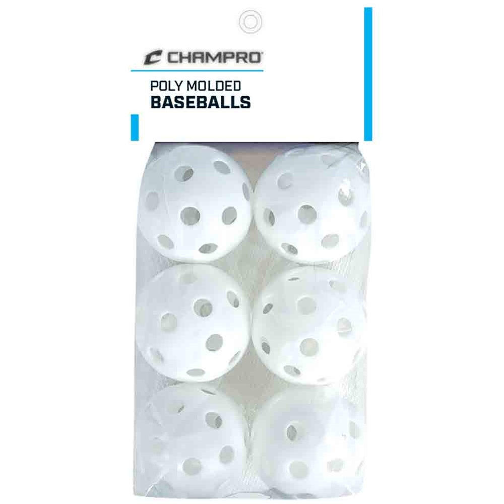 CHAMPRO BASEBALL 9" PLASTIC BALL 6 PACK