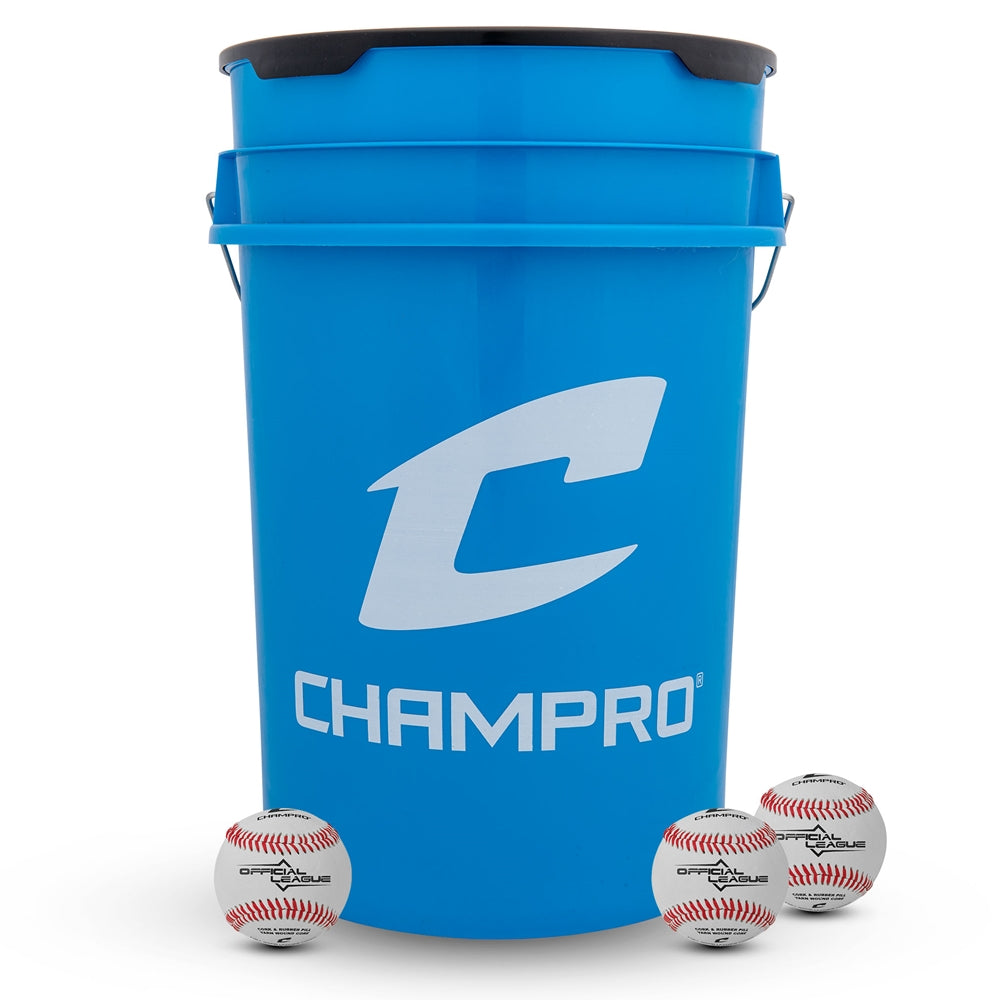CHAMPRO BASEBALL 6 GALLON BUCKET WITH 24 CBB-200 BALLS