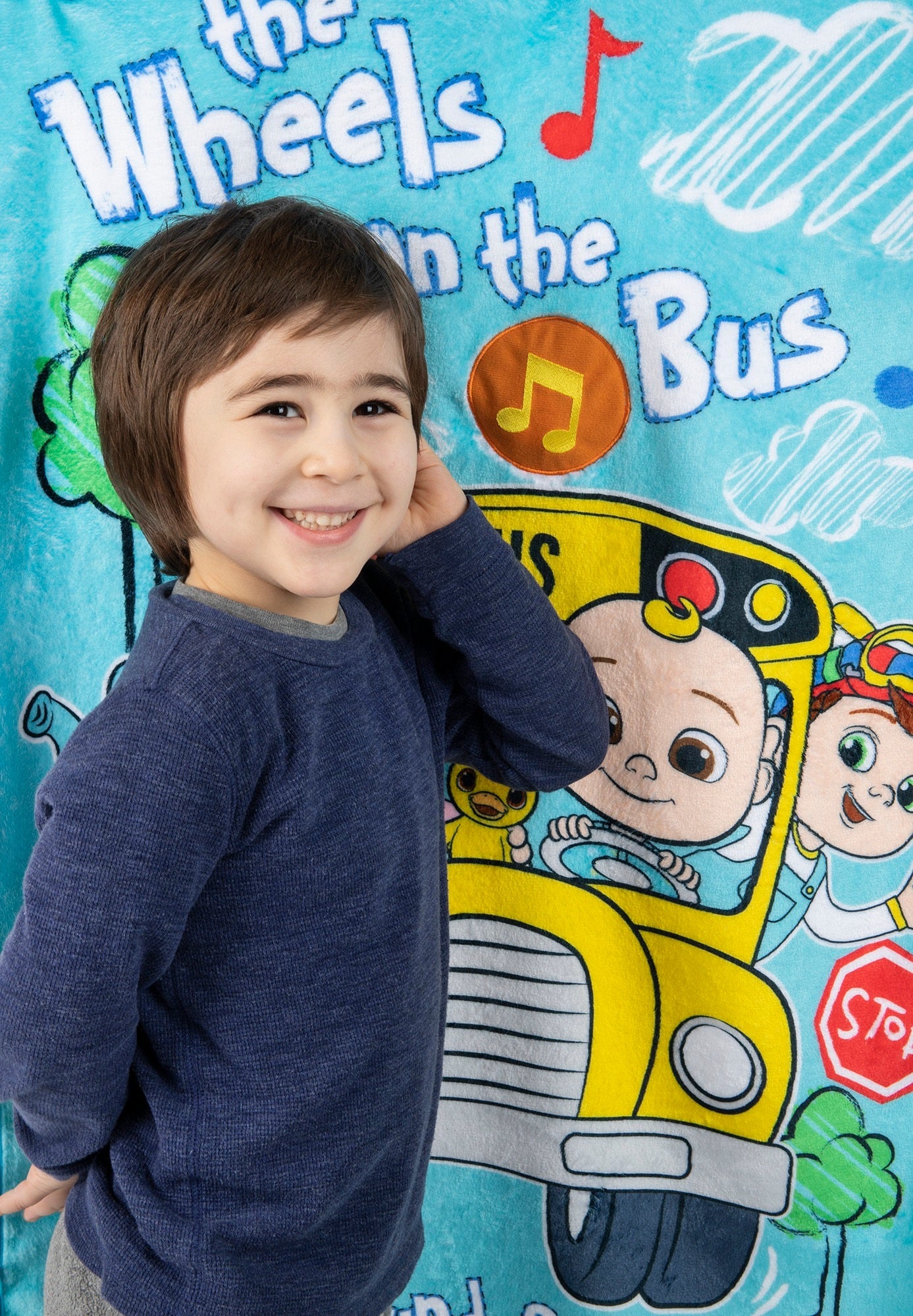 NoJo CoComelon Plush Musical Toddler Blanket  - Plays Wheels on the Bus