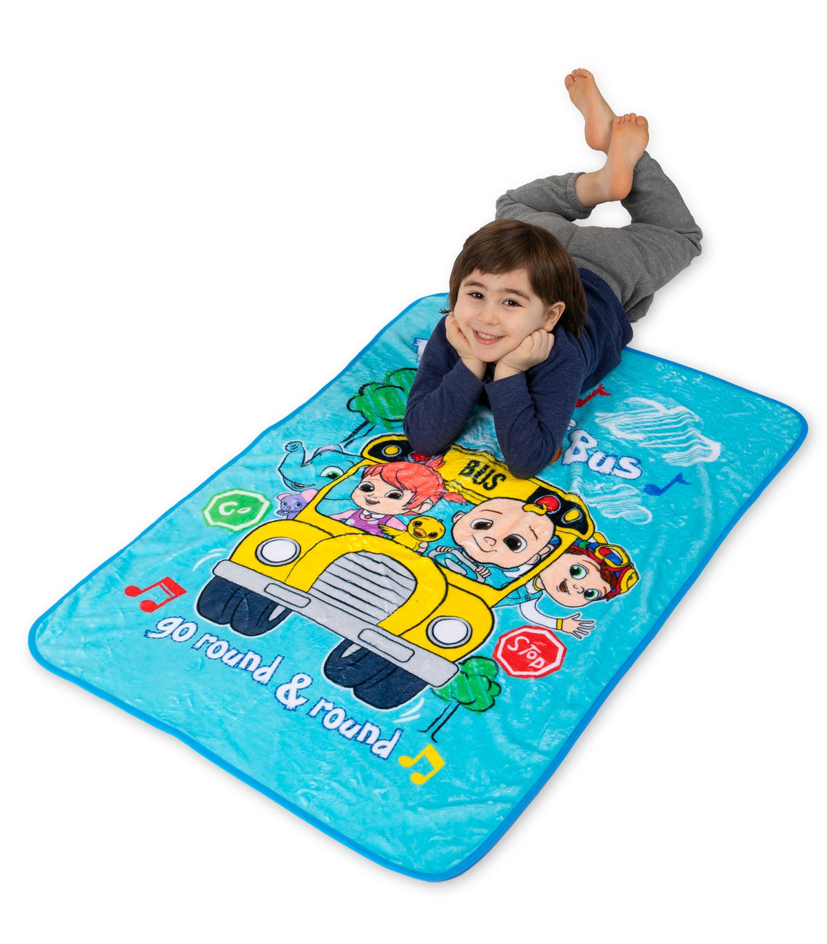 NoJo CoComelon Plush Musical Toddler Blanket  - Plays Wheels on the Bus