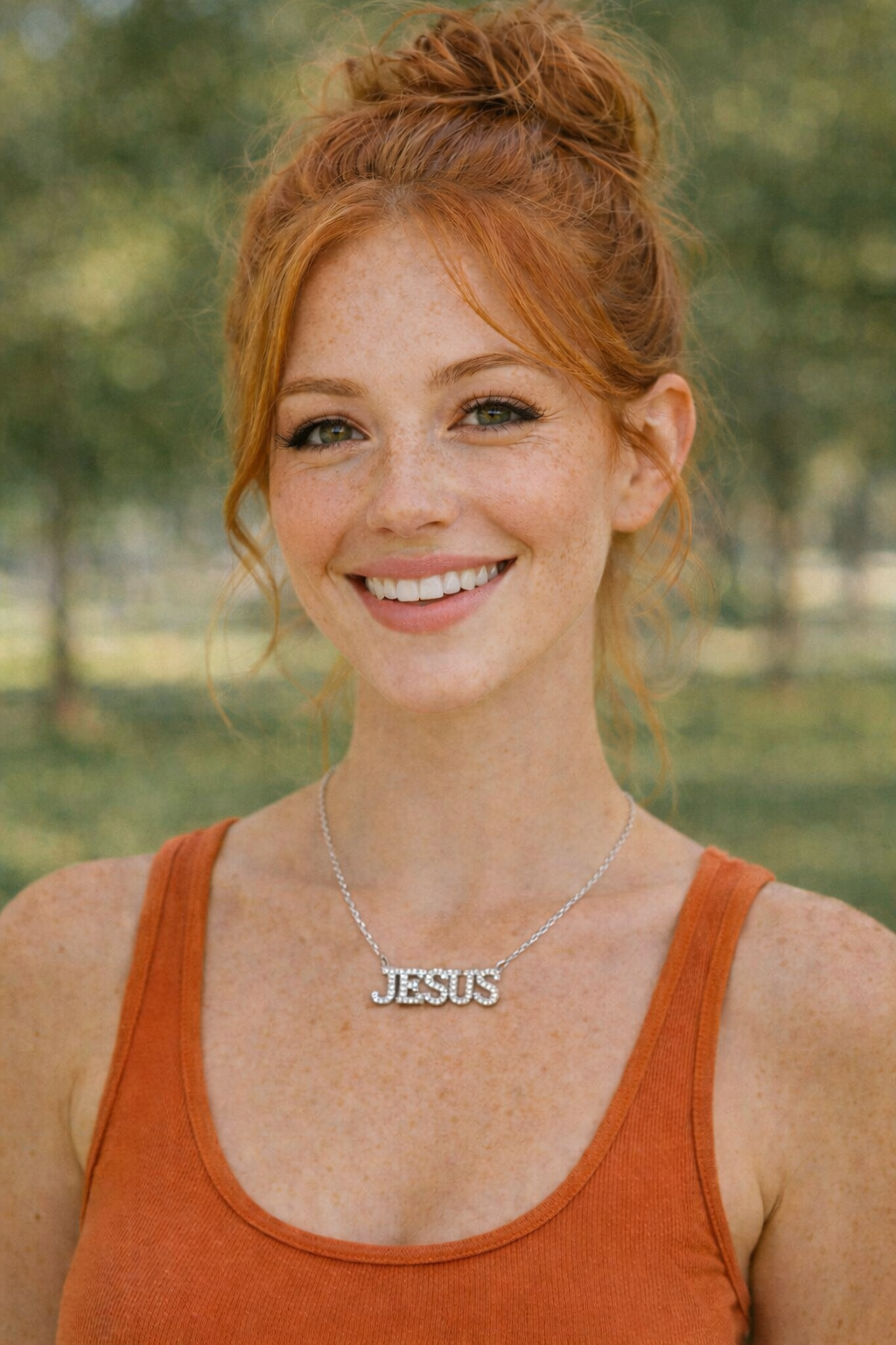 JESUS 18K CUBIC ZIRCONIA NECKLACE