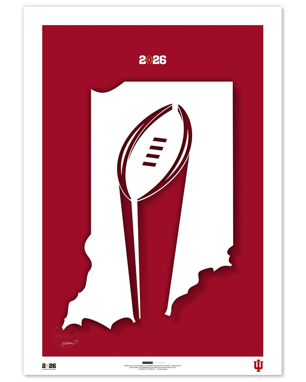 c Minimalist College Football Champions 2025 Limited Edition Art Print (Indiana)