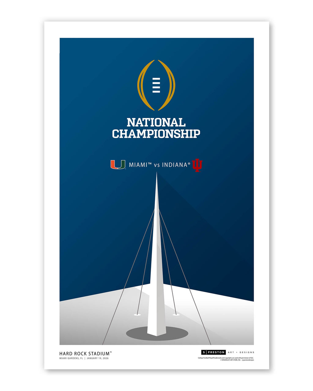 Minimalist Hard Rock Stadium - 2026 College Football Playoff Championship Game