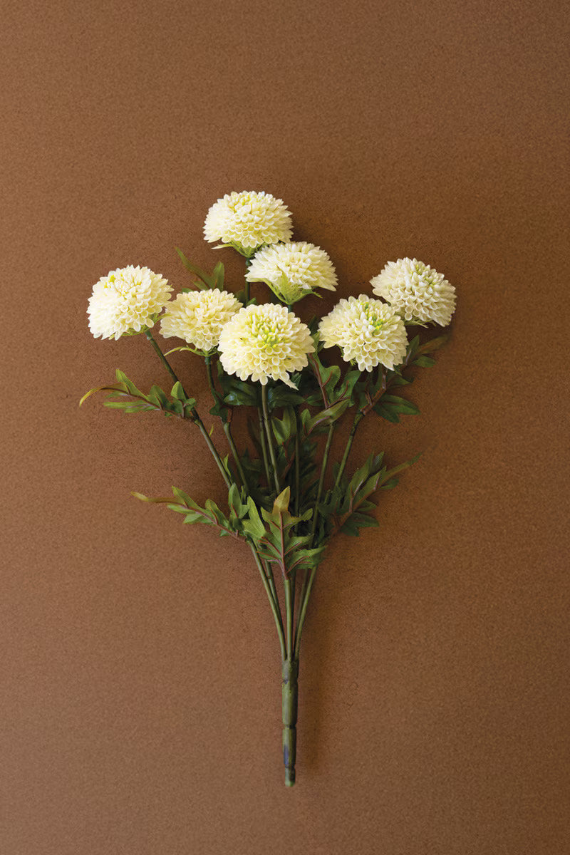 Artificial White Ball Dahlia Bundle