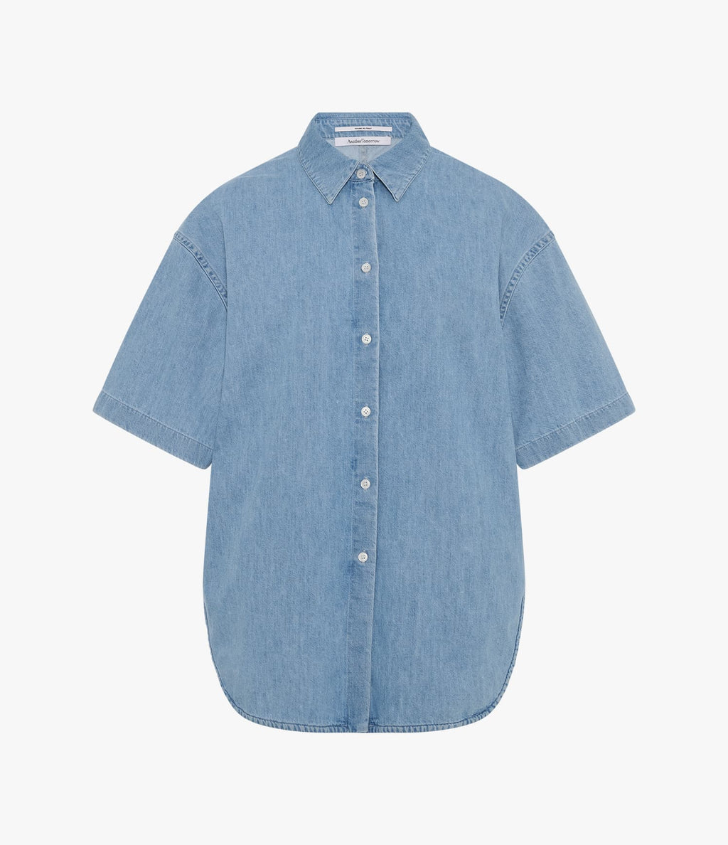 Chambray Short Sleeve Shirt | Light Blue Wash