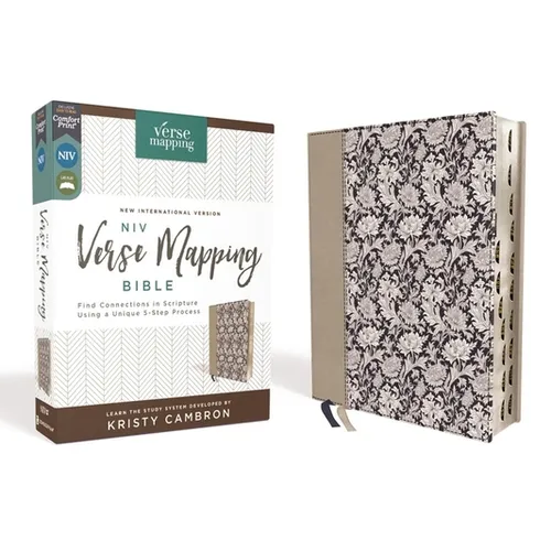 Niv, Verse Mapping Bible, Leathersoft, Navy Floral, Thumb Indexed, Comfort Print: Find Connections in Scripture Using a Unique 5-Step Process - Imitation Leather