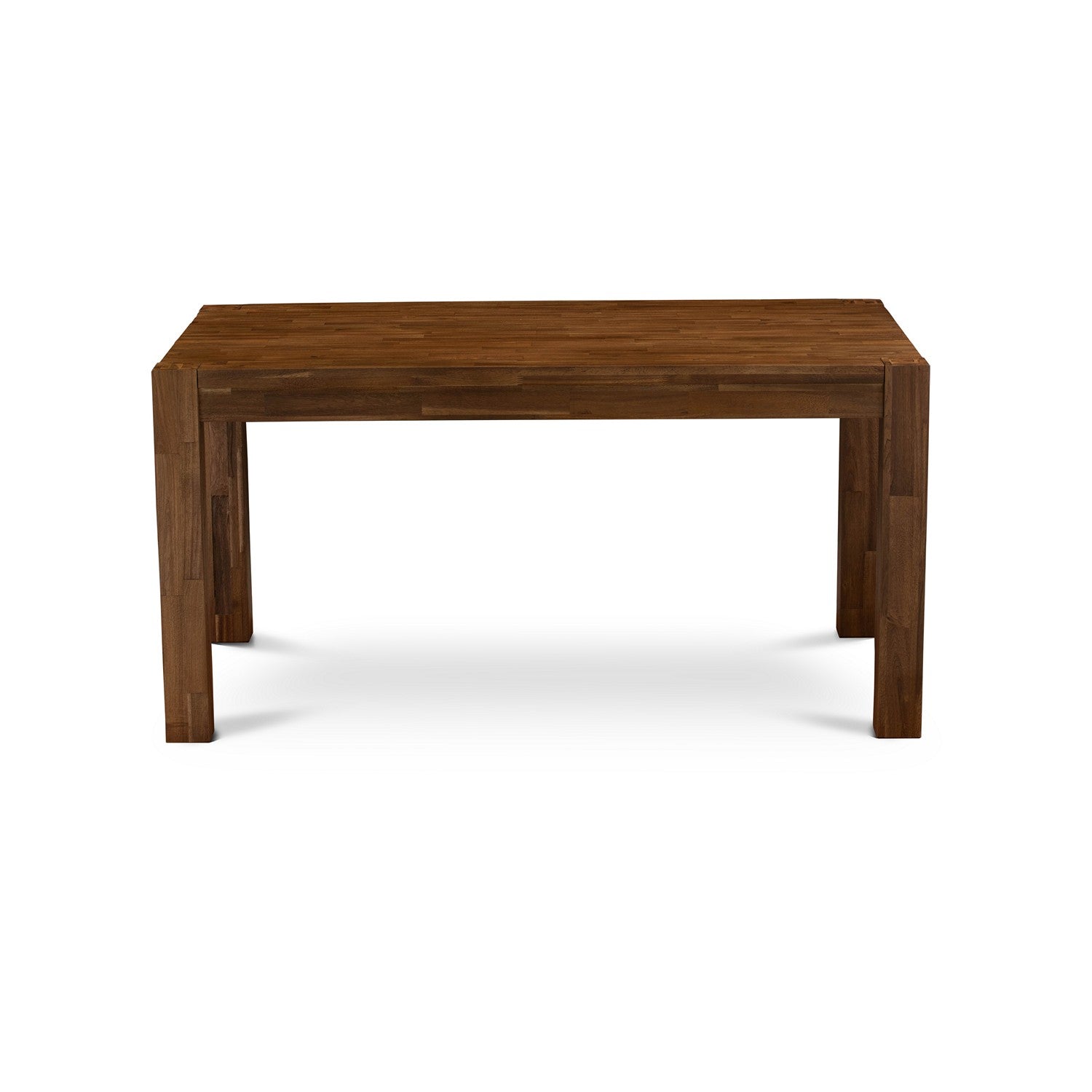 EAST WEST FURNITURE - CNAB5-NN-35 - 5-Pc Dining Table Set- 4 Dining Chairs and Rectangular Dining Table - Doeskin Linen Fabric Seat and High Chair Back (Antique Walnut Finish)