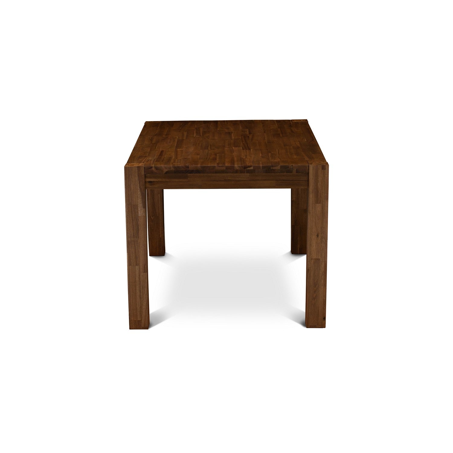 EAST WEST FURNITURE - CNAB5-NN-35 - 5-Pc Dining Table Set- 4 Dining Chairs and Rectangular Dining Table - Doeskin Linen Fabric Seat and High Chair Back (Antique Walnut Finish)