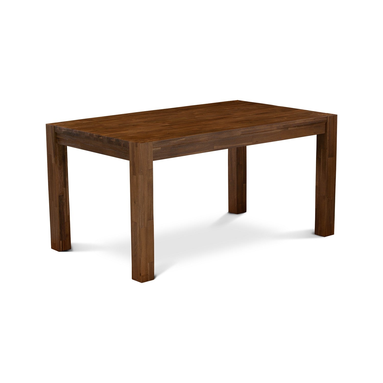 EAST WEST FURNITURE - CNAB5-NN-35 - 5-Pc Dining Table Set- 4 Dining Chairs and Rectangular Dining Table - Doeskin Linen Fabric Seat and High Chair Back (Antique Walnut Finish)
