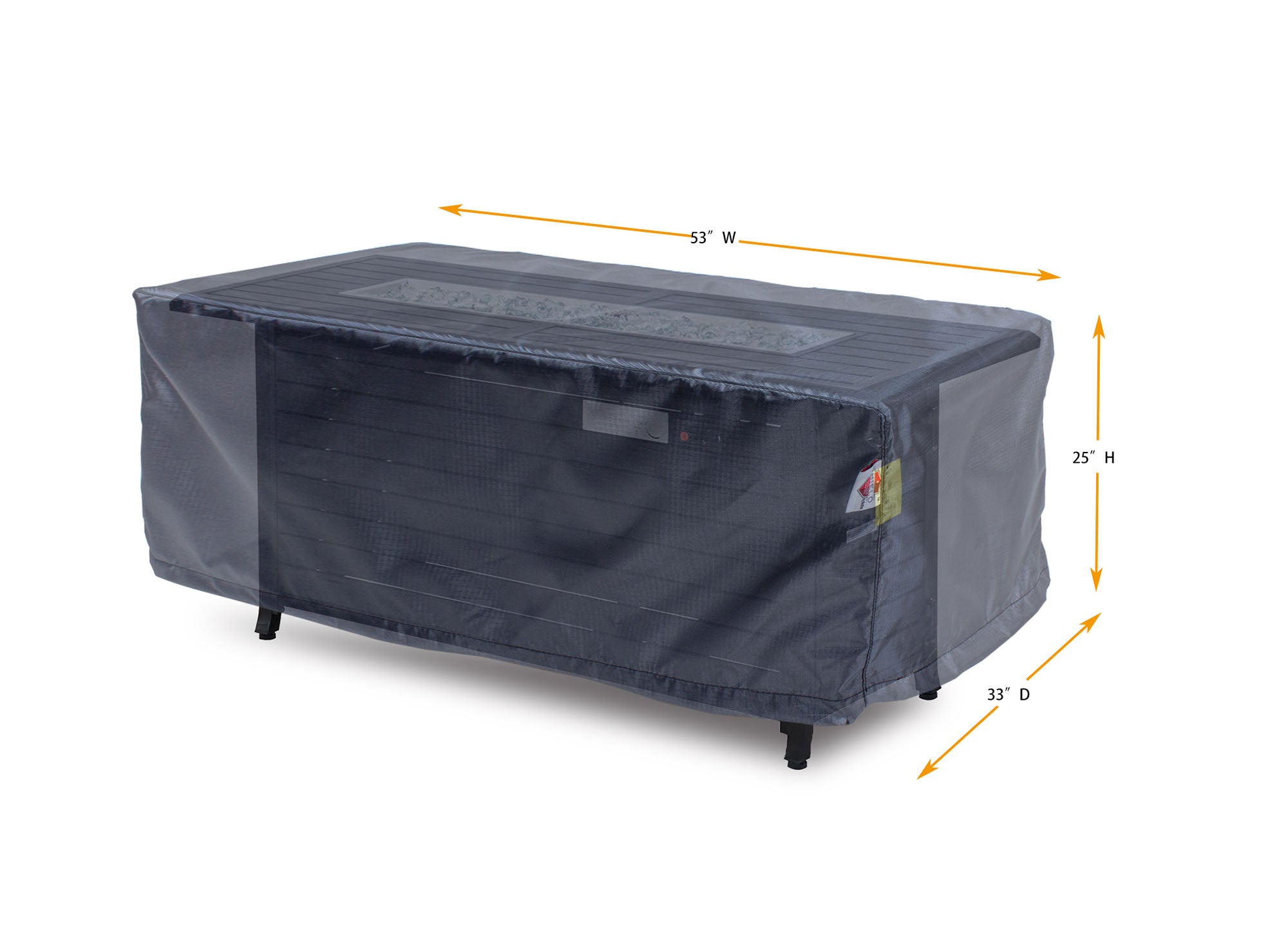 Fire Table Cover Rectangle - 53"W x 33"D x 25"H Gold