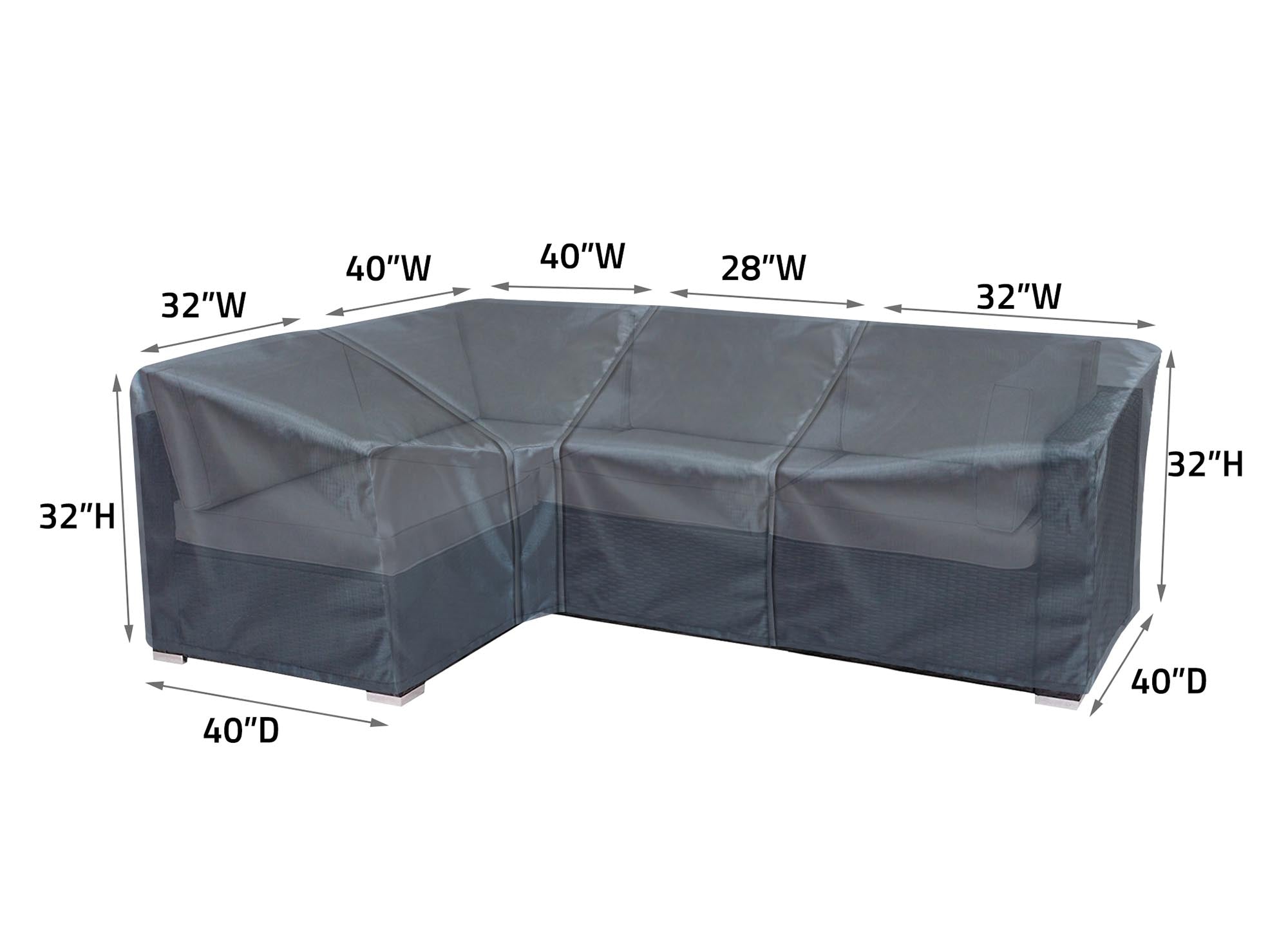 Modular Cover Armless - 28"Wx40"Dx32"H - Mercury