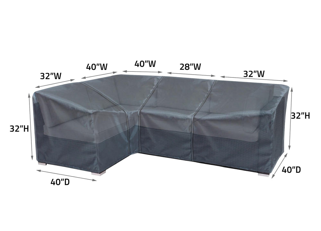 Modular Cover Left End - 32"Wx40"Dx32"H - Mercury