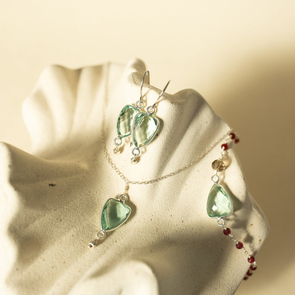Green Amethyst Silver Isla Collection