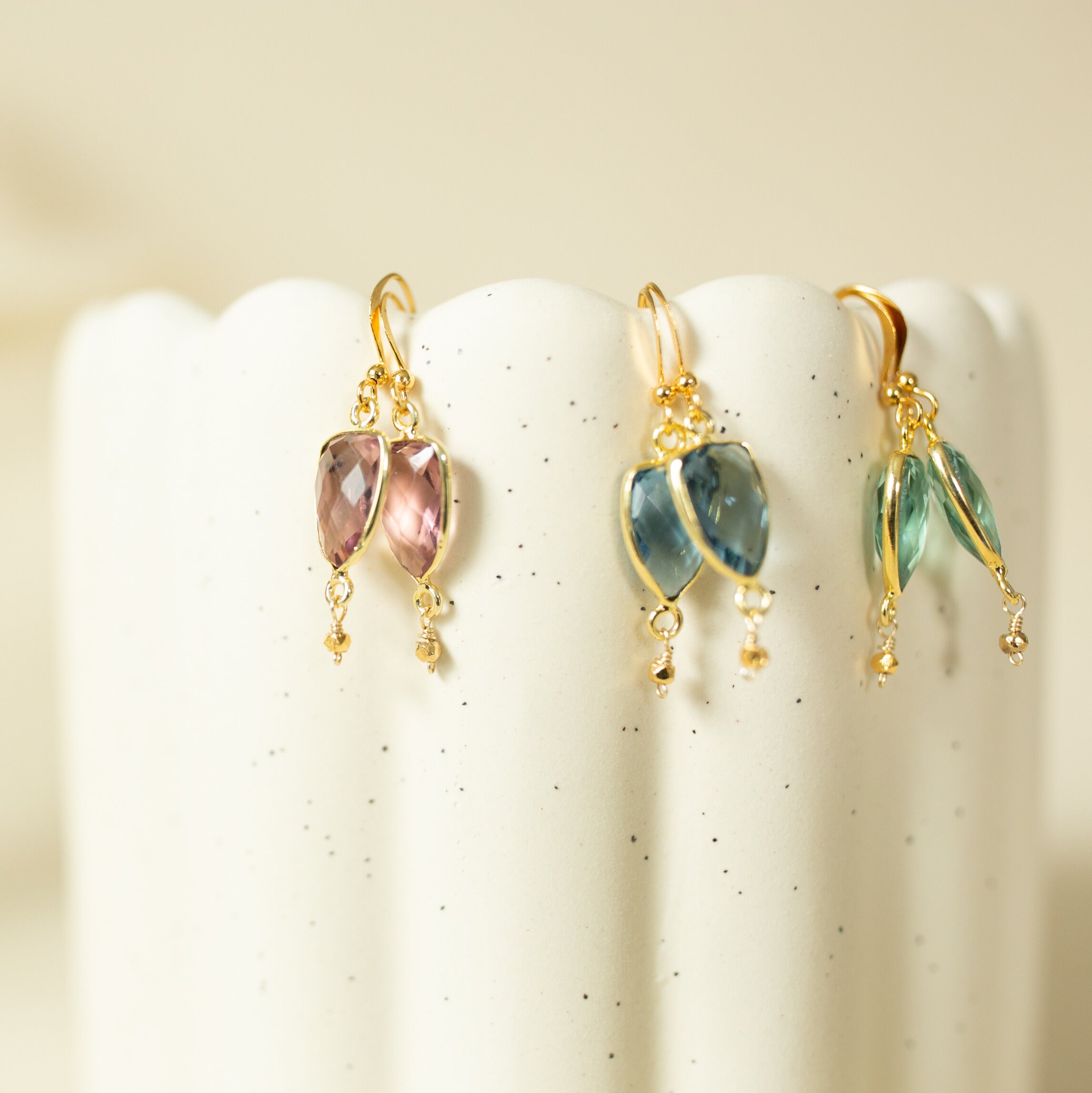 Green Amethyst Gold Isla Earrings