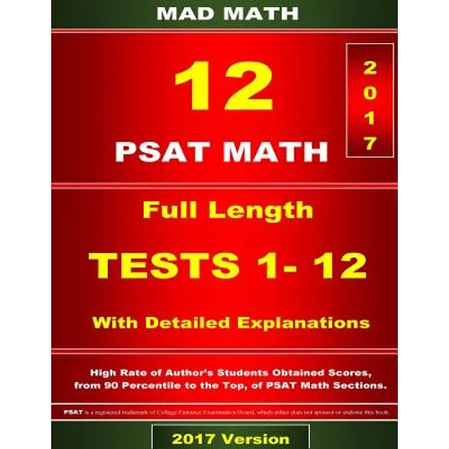 PSAT Math Tests 1-12 - Paperback