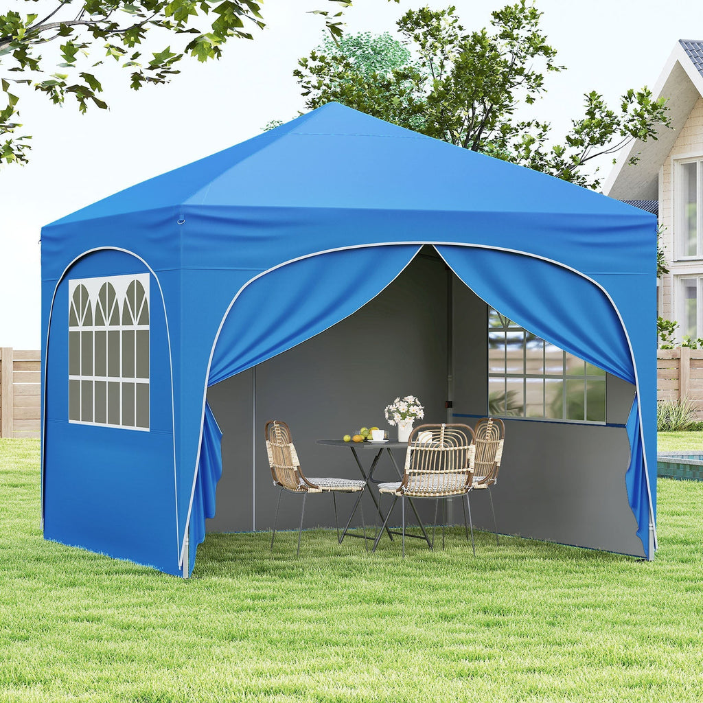 10 X 10 FT Pop up Canopy Tent with 4 Removable Sidewall