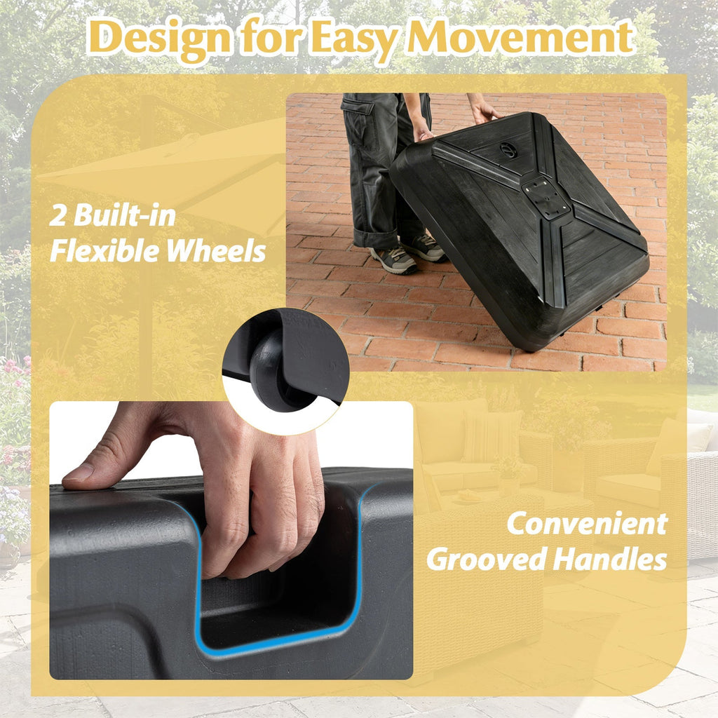 Cantilever Offset Umbrella Base with Wheels for Backyard Poolside